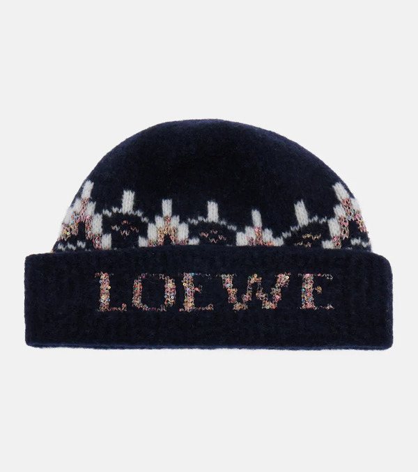  Loewe Loewe Fair Isle Sequined Wool-blend Beanie 