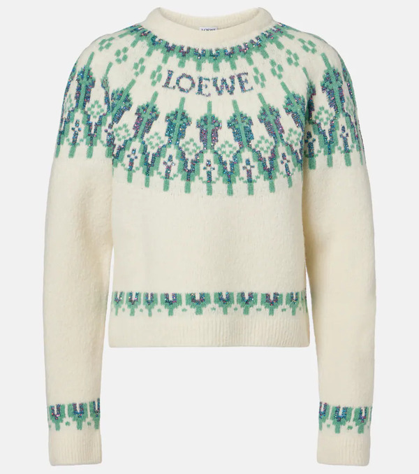  Loewe Loewe Fair Isle Sequined Wool-blend Sweater 