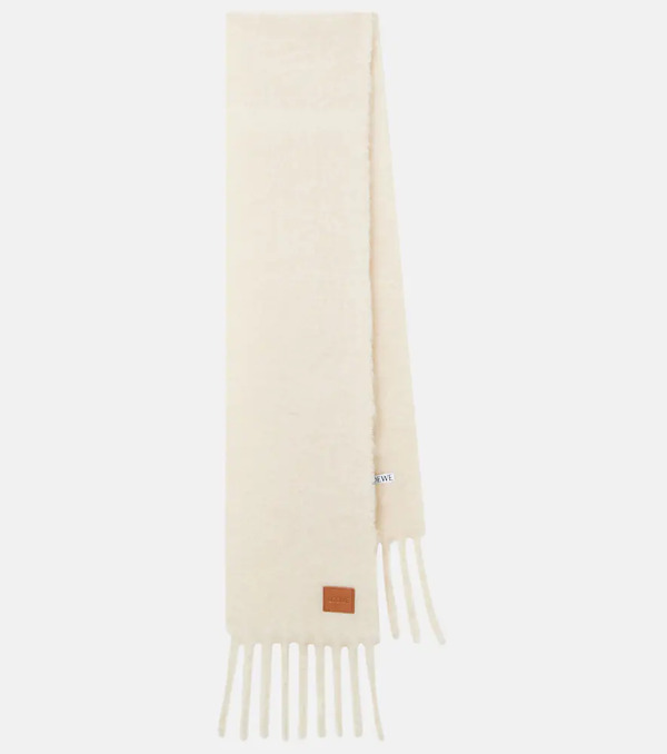  Loewe Loewe Fringed Mohair And Wool-blend Scarf 