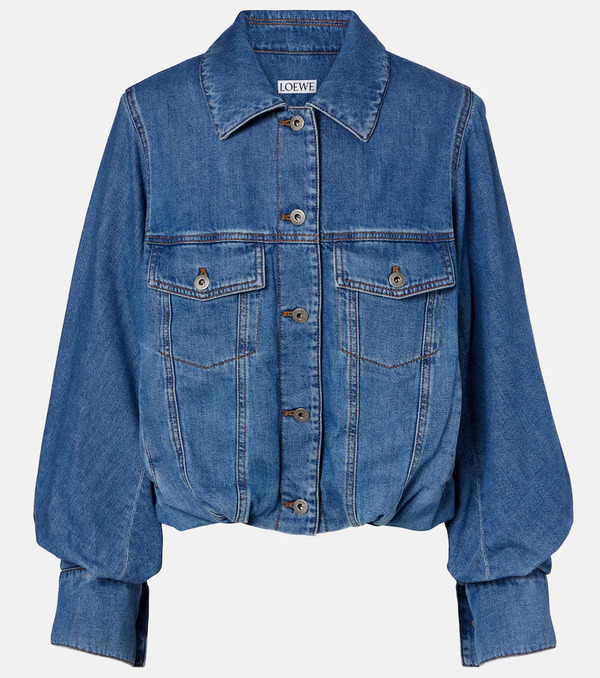  Loewe Loewe Gathered Denim Jacket 
