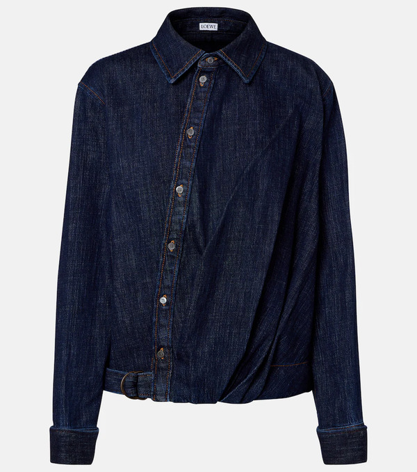  Loewe Loewe Gathered Denim Shirt 