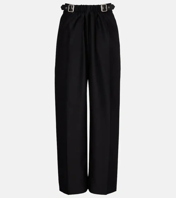  Loewe Loewe Gathered Wool And Silk Wide-leg Pants 
