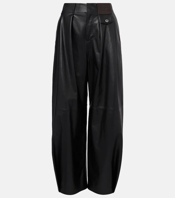  Loewe Loewe Leather Barrel-leg Pants 