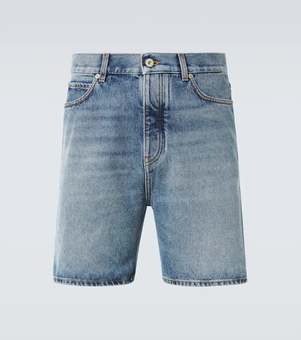  Loewe Loewe Leather-trimmed Denim Shorts 