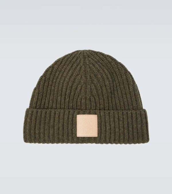  Loewe Loewe Logo Ribbed-knit Cashmere Beanie 
