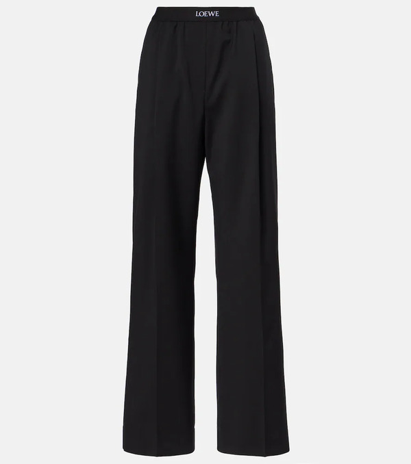  Loewe Loewe Logo Wool Mid-rise Straight Pants 