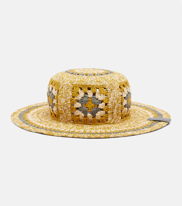  Loewe Loewe Paula's Ibiza Crochet Raffia Bucket Hat 