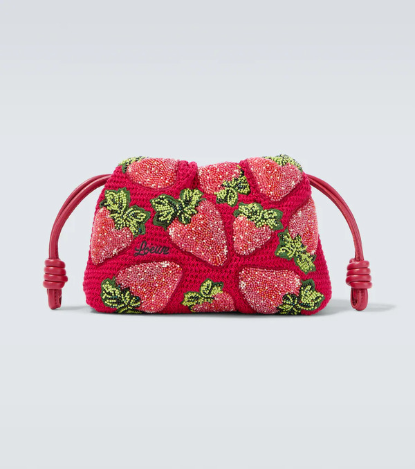  Loewe Loewe Paula's Ibiza Flamenco Mini Beaded Clutch 