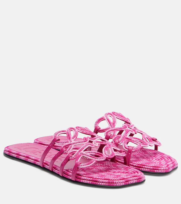  Loewe Loewe Paula's Ibiza Petal Anagram Canvas Slides 