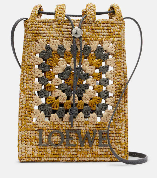  Loewe Loewe Paula's Ibiza Raffia Pouch With Strap 