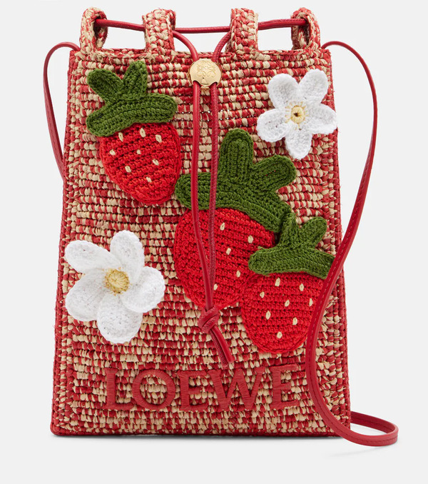  Loewe Loewe Paula's Ibiza Raffia Pouch With Strap 
