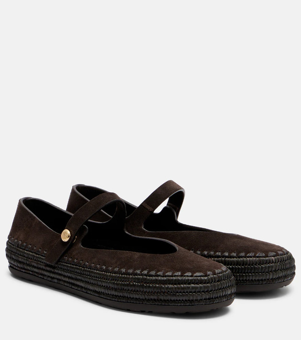  Loewe Loewe Paula's Ibiza Rio Suede Mary Jane Flats 