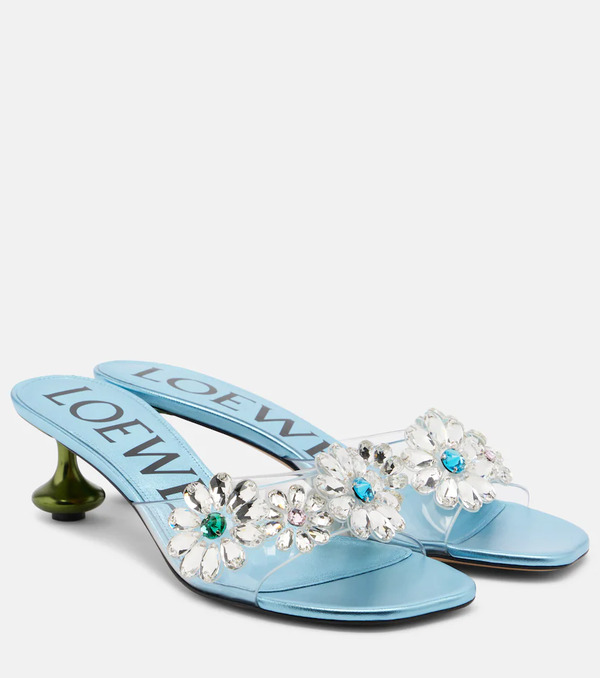  Loewe Loewe Paula's Ibiza Toy Crystal Flowers Mules 