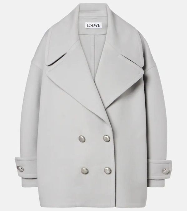  Loewe Loewe Pebble Double-breasted Wool Peacoat 