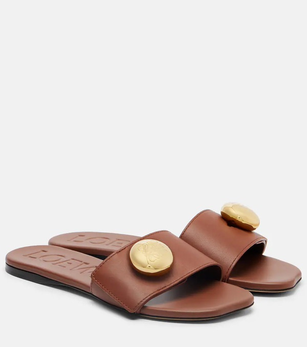  Loewe Loewe Pebble Leather Slides 