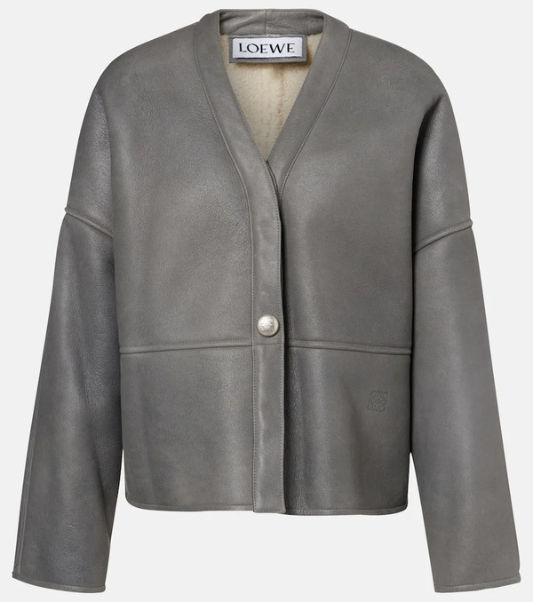  Loewe Loewe Pebble Shearling-lined Leather Jacket 