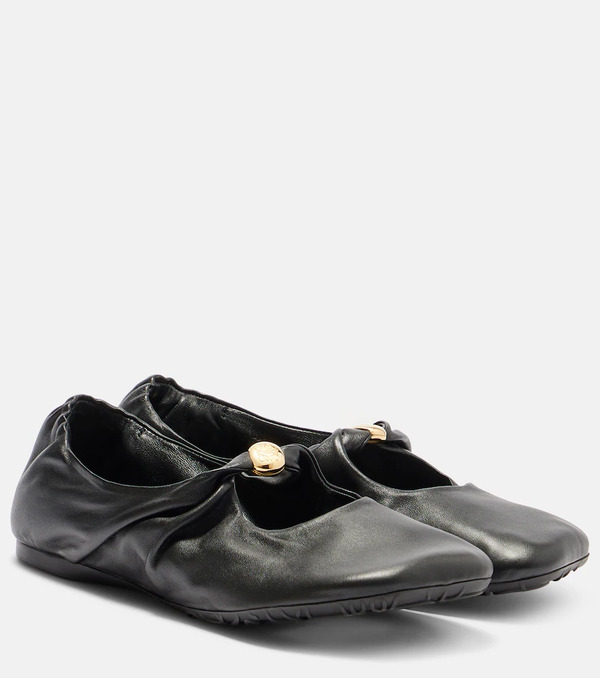  Loewe Loewe Pebble Soft Leather Mary Jane Flats 