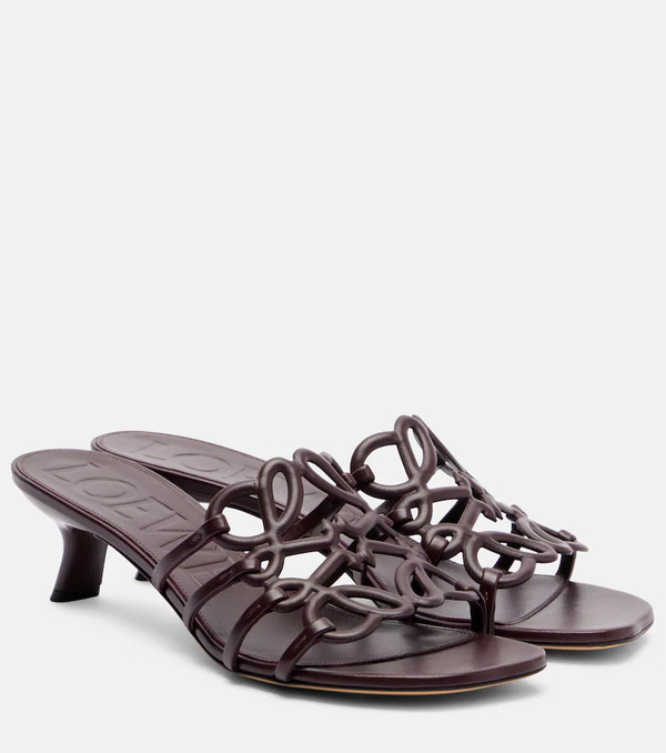  Loewe Loewe Petal Anagram 45 Leather Mules 