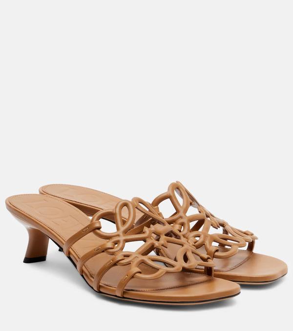  Loewe Loewe Petal Anagram 45 Leather Mules 