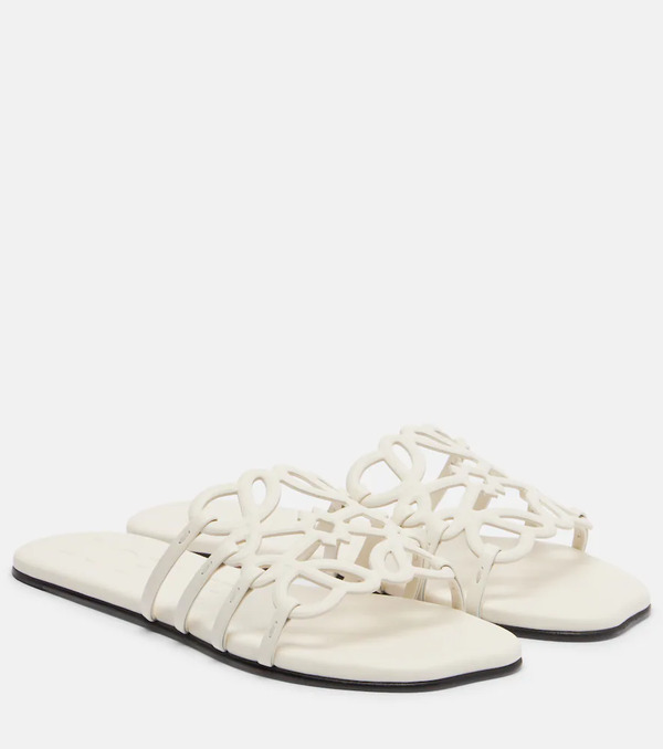  Loewe Loewe Petal Anagram Leather Slides 