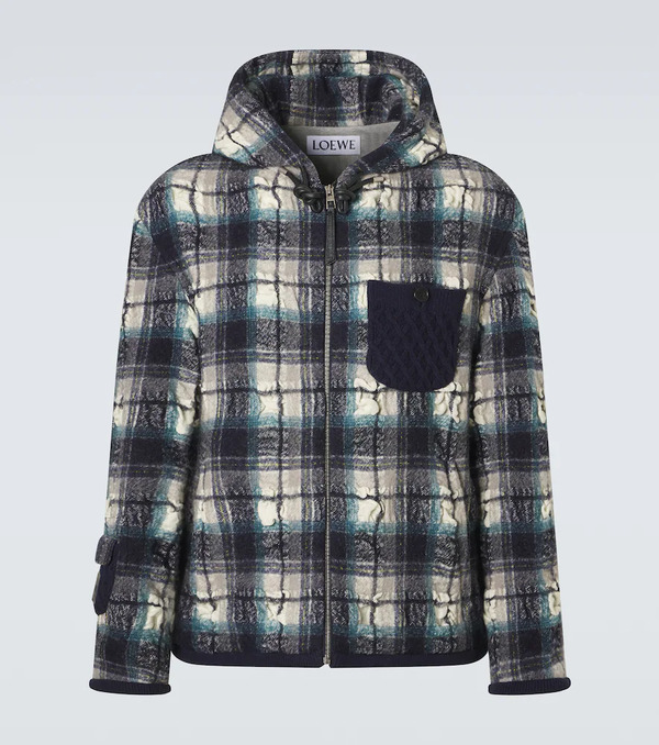  Loewe Loewe Plaid Wool And Linen Jacket 