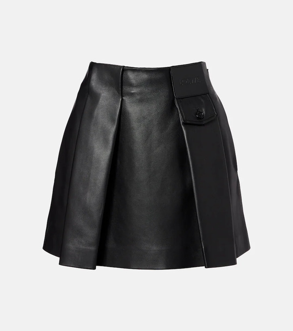  Loewe Loewe Pleated Leather Miniskirt 
