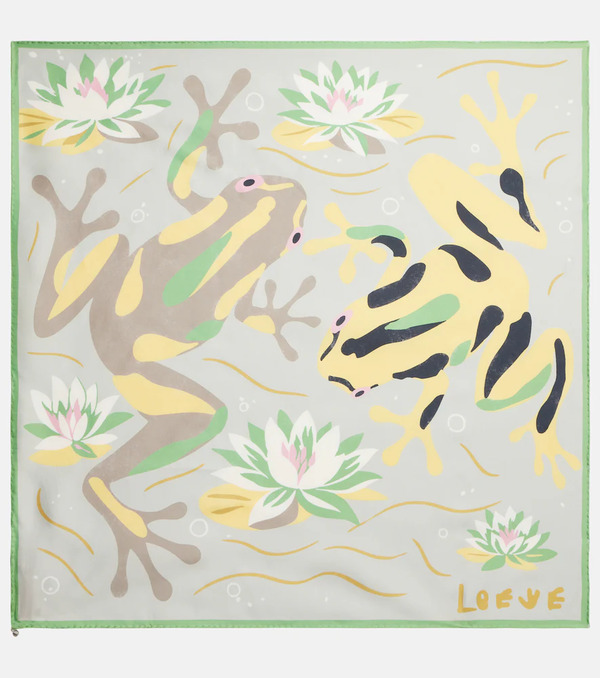  Loewe Loewe Printed Silk Twill Scarf 