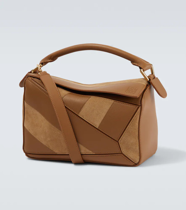  Loewe Loewe Puzzle Small Leather And Suede Shoulder Bag 