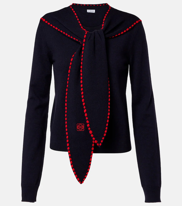  Loewe Loewe Scarf-detail Wool Sweater 