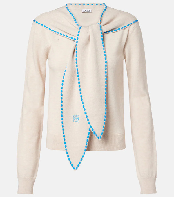  Loewe Loewe Scarf-detail Wool Sweater 