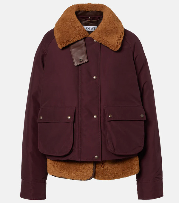  Loewe Loewe Shearling-lined Cotton-blend Puffer Jacket 