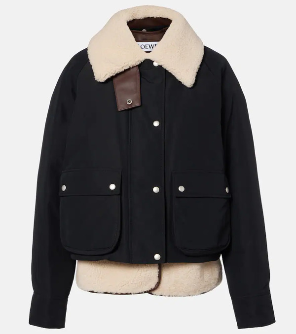  Loewe Loewe Shearling-trimmed Cotton-blend Jacket 