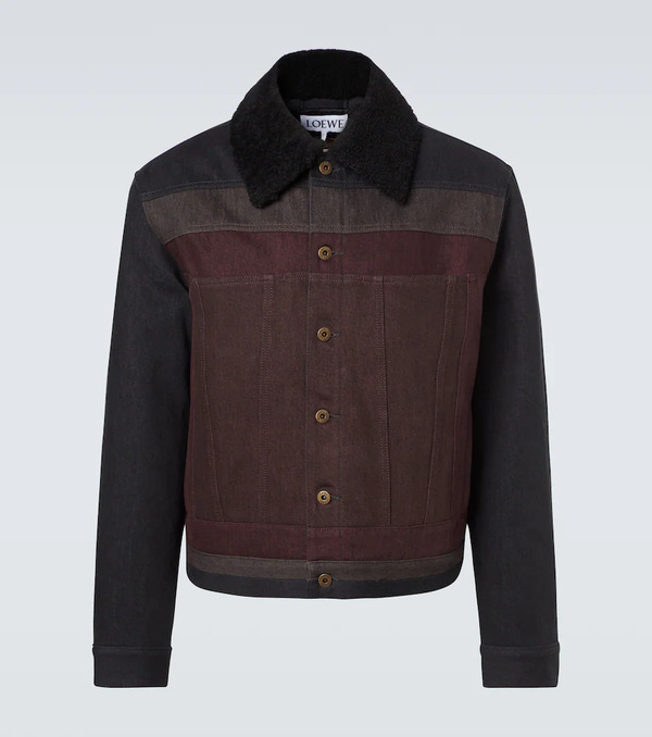  Loewe Loewe Shearling-trimmed Denim Blouson Jacket 