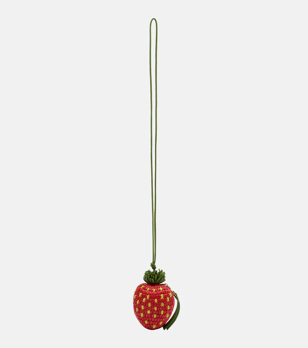  Loewe Loewe Strawberry Crochet Raffia Coin Purse With Strap 