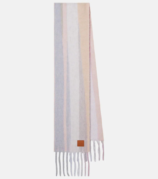  Loewe Loewe Striped Alpaca And Wool-blend Scarf 