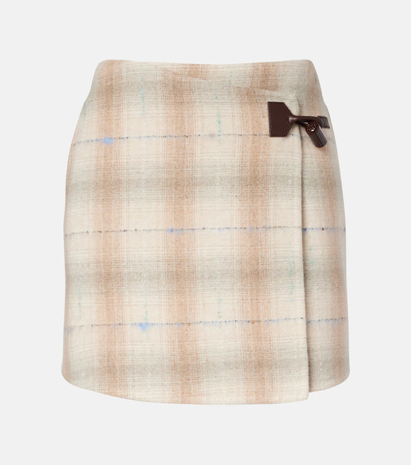  Loewe Loewe Wool, Cashmere, And Silk Miniskirt 
