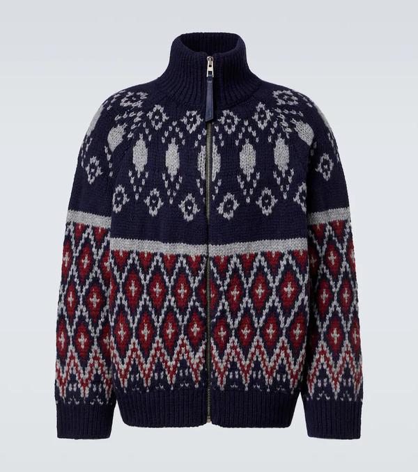  Loewe Loewe Wool Jacquard Zip-up Sweater 