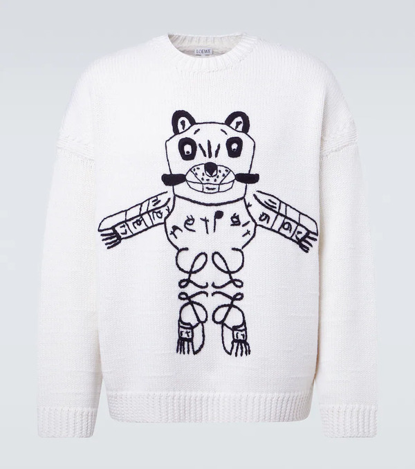  Loewe Loewe X Louis Wain Embroidered Wool Sweater 