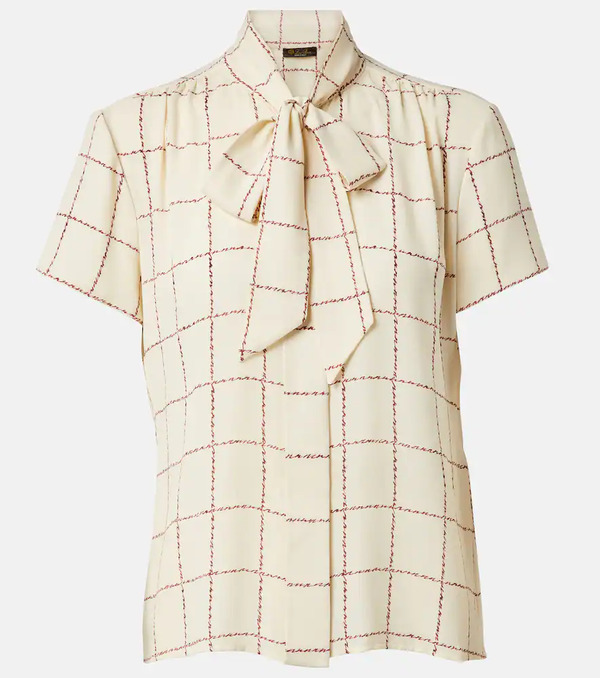 Loro Piana Loro Piana Febe Checked Silk Shirt 