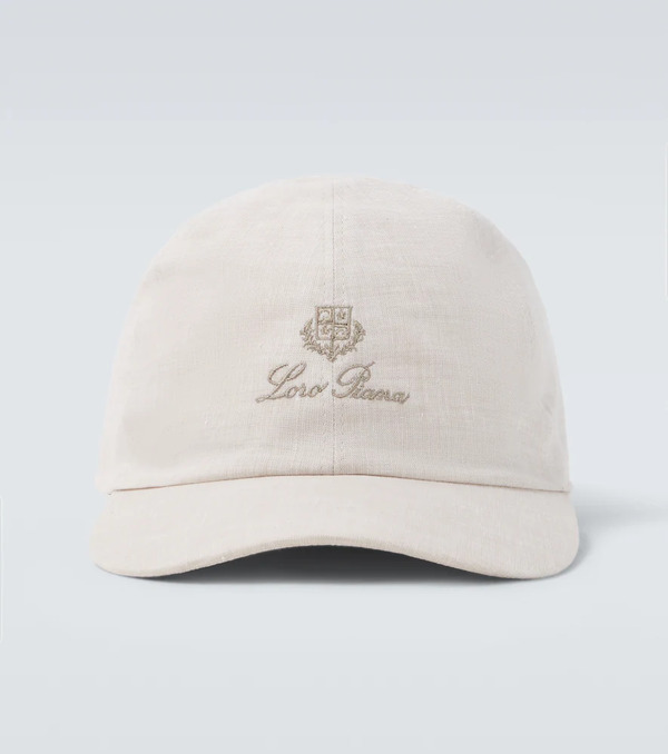  Loro Piana Loro Piana Logo Linen Baseball Cap 