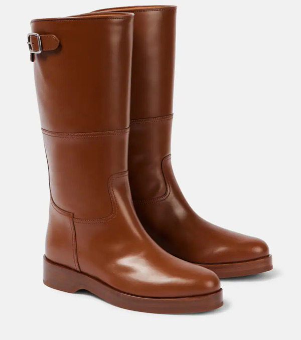  Loro Piana Loro Piana Lupo Leather Knee-high Boots 