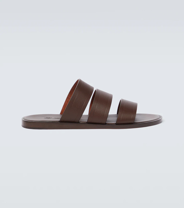  Loro Piana Loro Piana Naha Leather Slides 