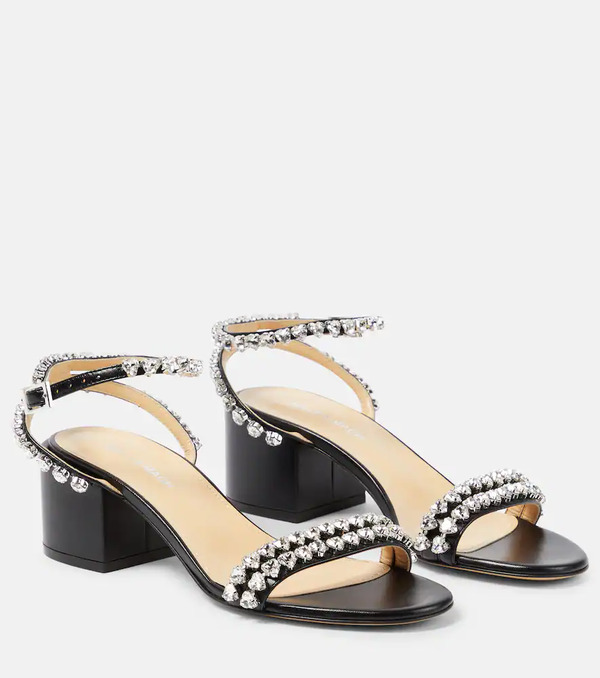  Mach & Mach Mach & Mach Audrey 55 Crystal-embellished Leather Sandals 