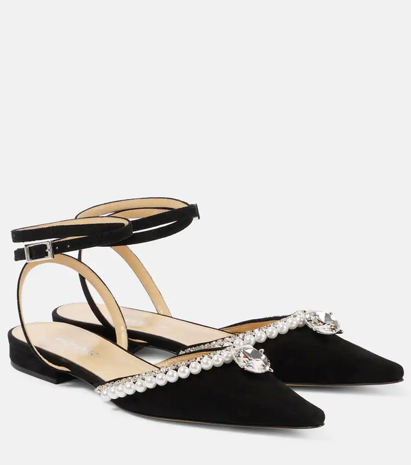  Mach & Mach Mach & Mach Diamond Of Elizabeth Suede Flats 