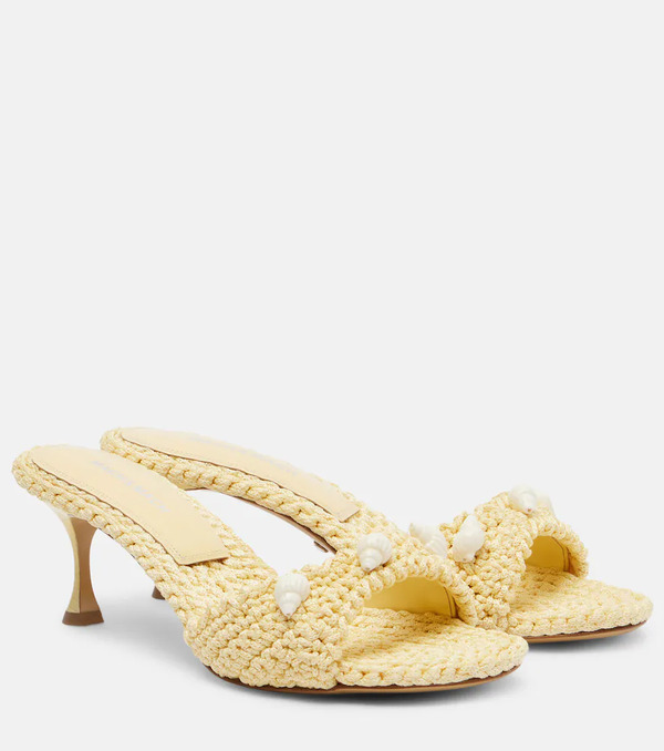 Mach & Mach Mach & Mach Embellished Crochet Mules 