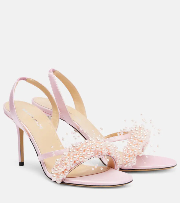 Mach & Mach Mach & Mach Floating Pearl 85 Satin Sandals 