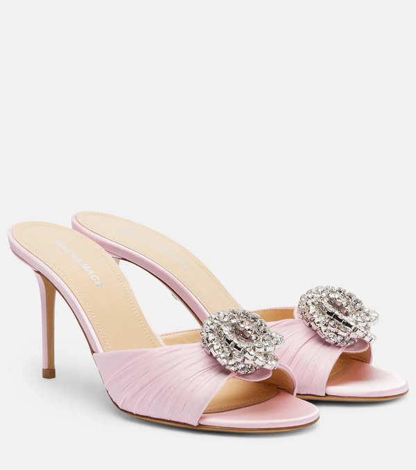  Mach & Mach Mach & Mach Galaxy 85 Embellished Satin Mules 