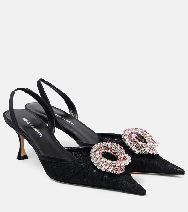  Mach & Mach Mach & Mach Galaxy Embellished Slingback Pumps 