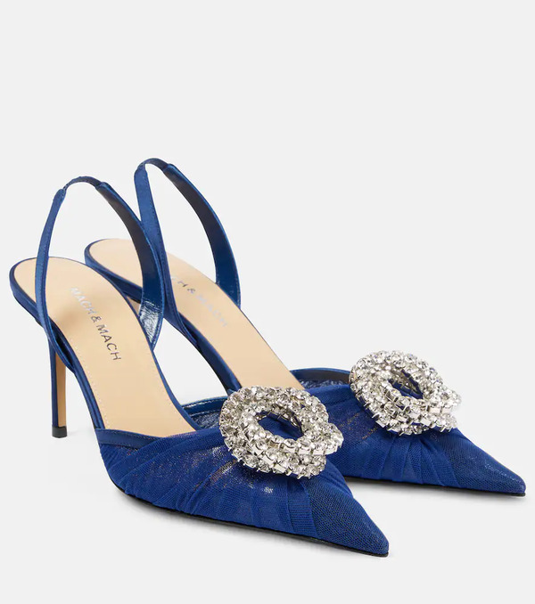  Mach & Mach Mach & Mach Galaxy 85 Tulle Slingback Pumps 