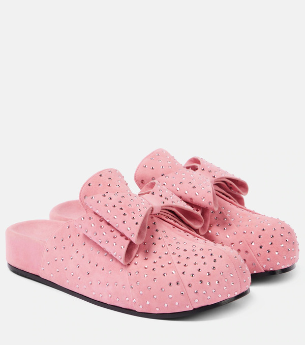  Mach & Mach Mach & Mach Le Cadeau Embellished Suede Clogs 